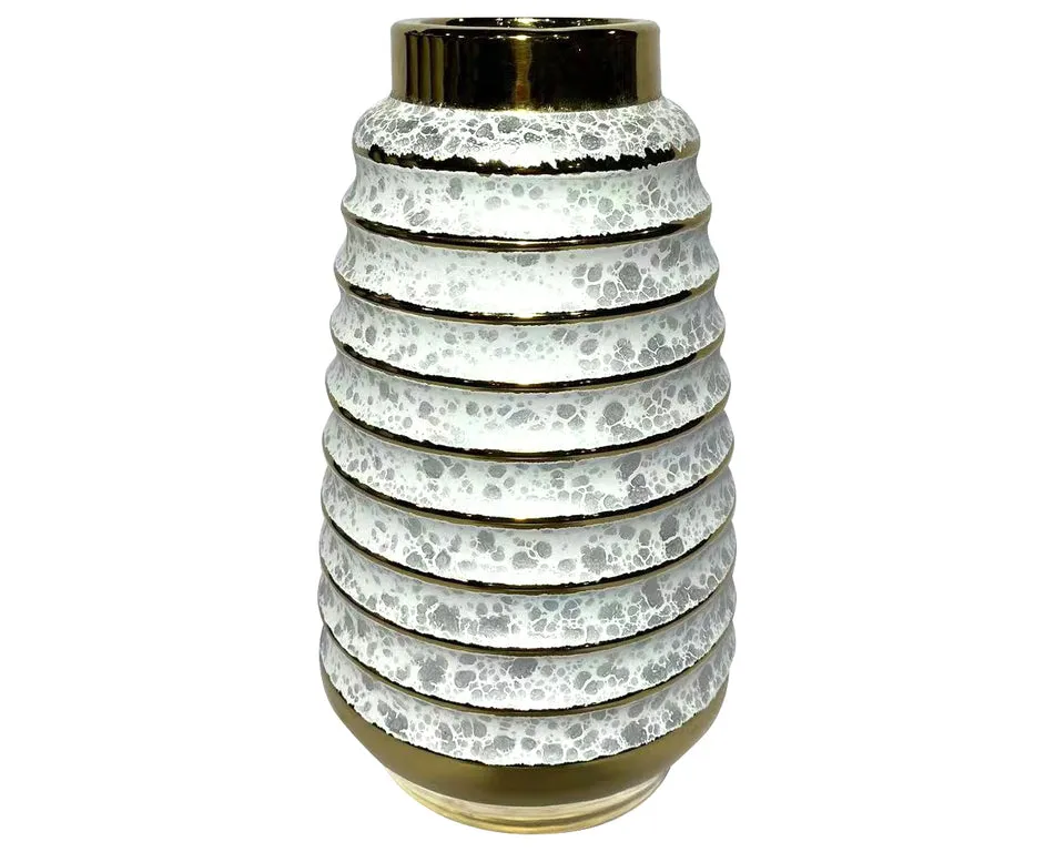 041 Planter in White/Gold