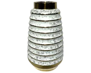 041 Planter in White/Gold