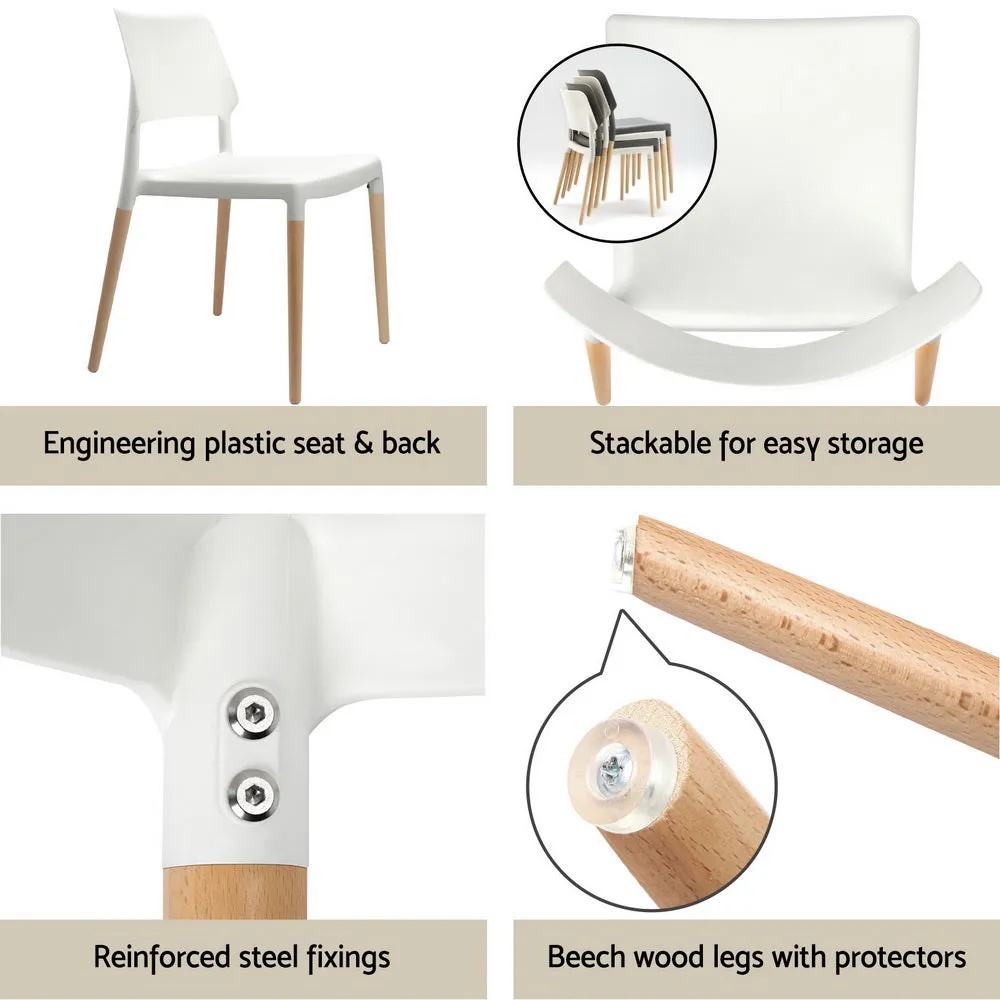 1 Artiss Dining Table and 4 Chairs Set | Round White
