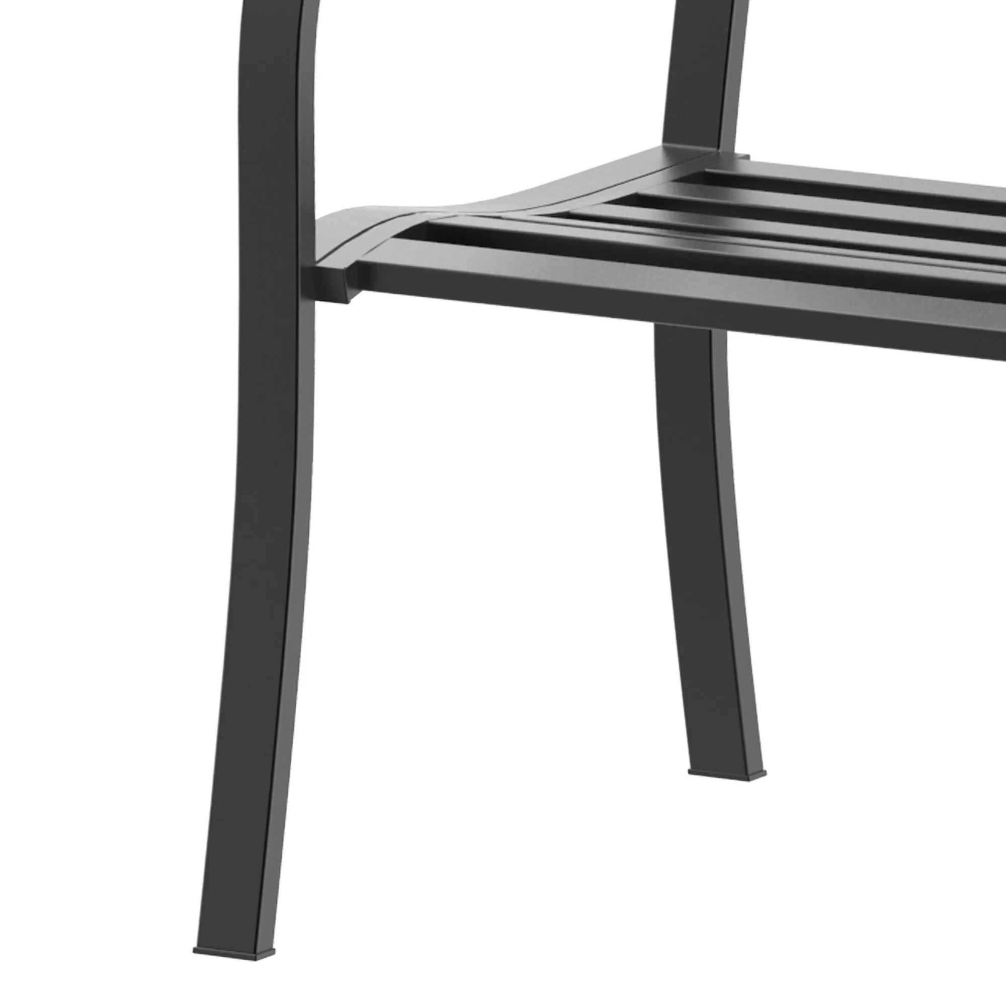 120 cm 2 Person Garden Bench, Steel-Black