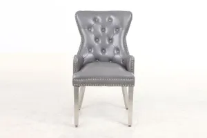 2x Rebecca Leather Aire Dining Chairs | 4 Colours