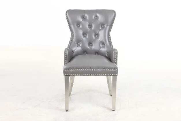 2x Rebecca Leather Aire Dining Chairs | 4 Colours
