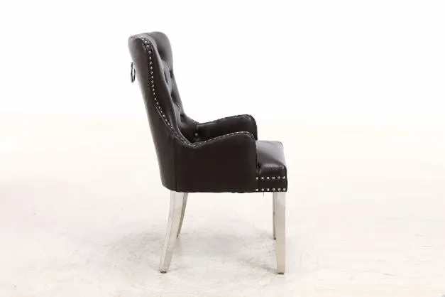 2x Rebecca Leather Aire Dining Chairs | 4 Colours