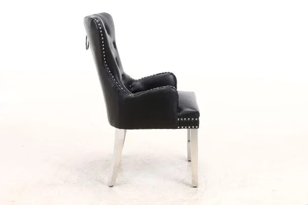 2x Rebecca Leather Aire Dining Chairs | 4 Colours
