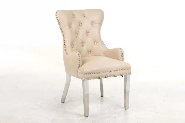 2x Rebecca Leather Aire Dining Chairs | 4 Colours