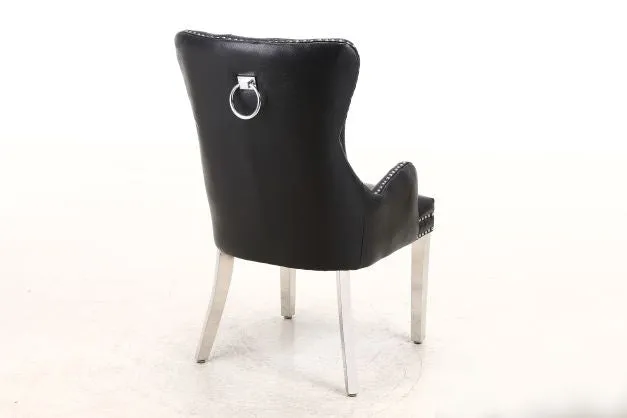 2x Rebecca Leather Aire Dining Chairs | 4 Colours