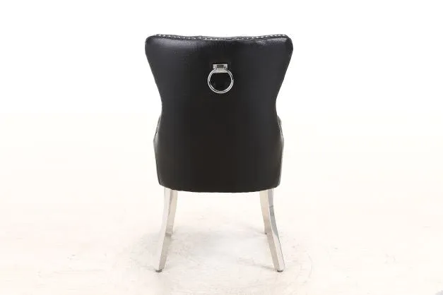 2x Rebecca Leather Aire Dining Chairs | 4 Colours