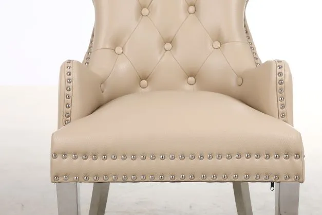 2x Rebecca Leather Aire Dining Chairs | 4 Colours