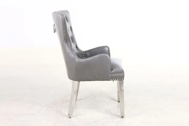 2x Rebecca Leather Aire Dining Chairs | 4 Colours