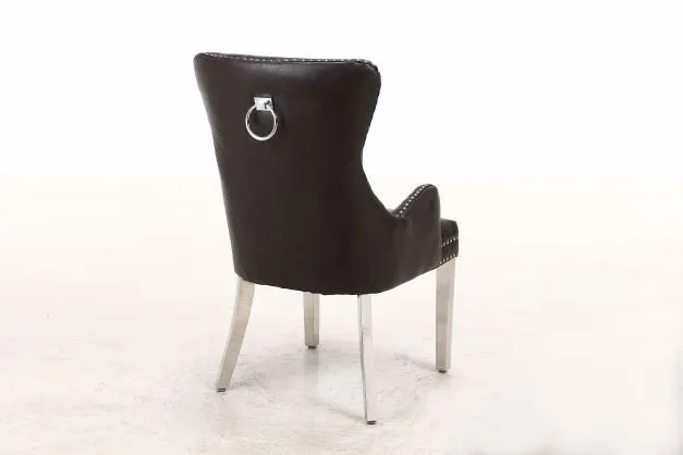 2x Rebecca Leather Aire Dining Chairs | 4 Colours