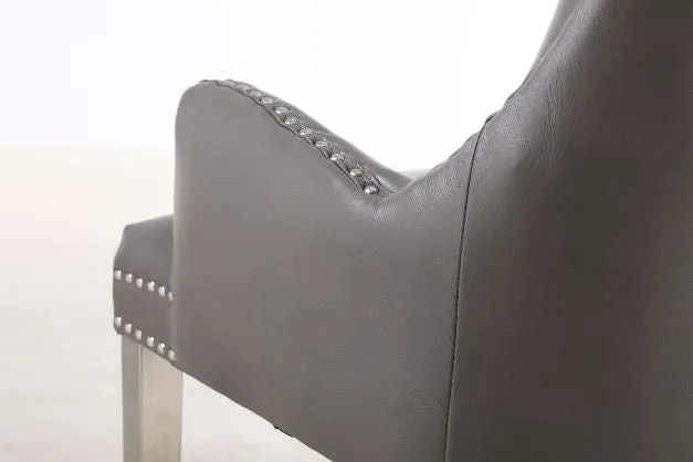 2x Rebecca Leather Aire Dining Chairs | 4 Colours