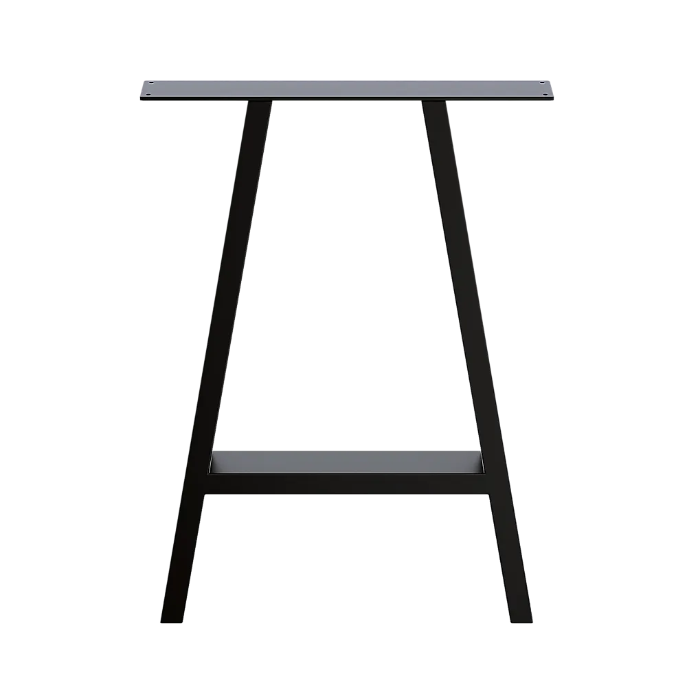 2x Rustic Dining Table Legs Steel Industrial Vintage 71cm - Black