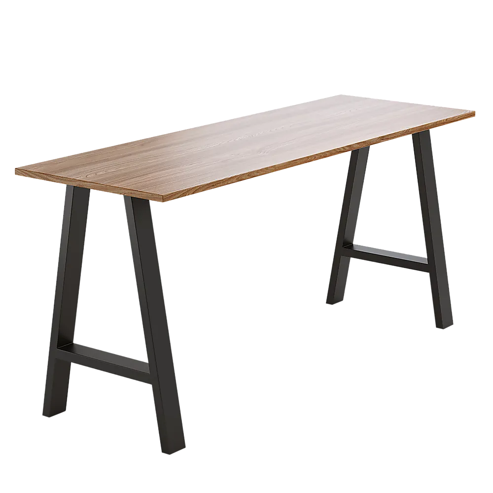 2x Rustic Dining Table Legs Steel Industrial Vintage 71cm - Black
