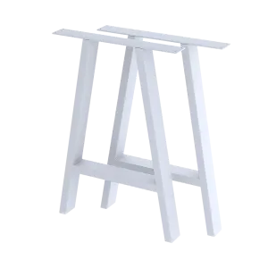 2x Rustic Dining Table Legs Steel Industrial Vintage 71cm - White
