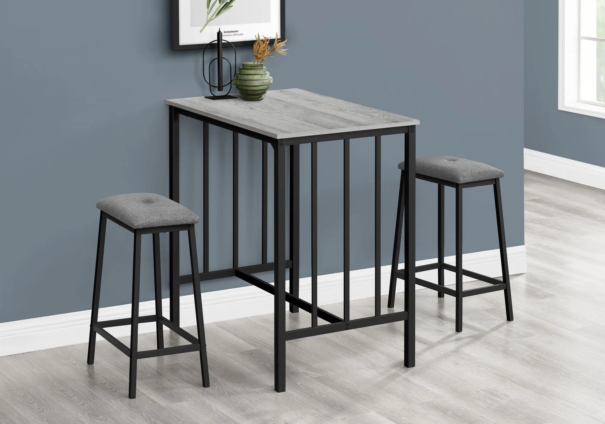 3 Pieces Dining Set, Counter Height, Rectangular, Small, Contemporary & Modern by Couch.com