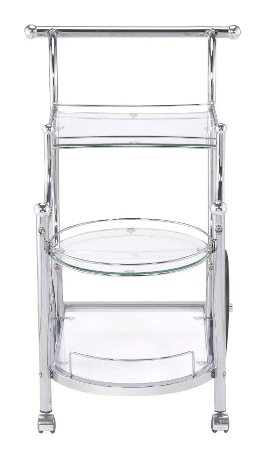 3-tier Serving Cart Chrome and Clear