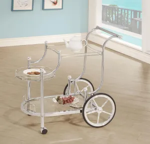 3-tier Serving Cart Chrome and Clear