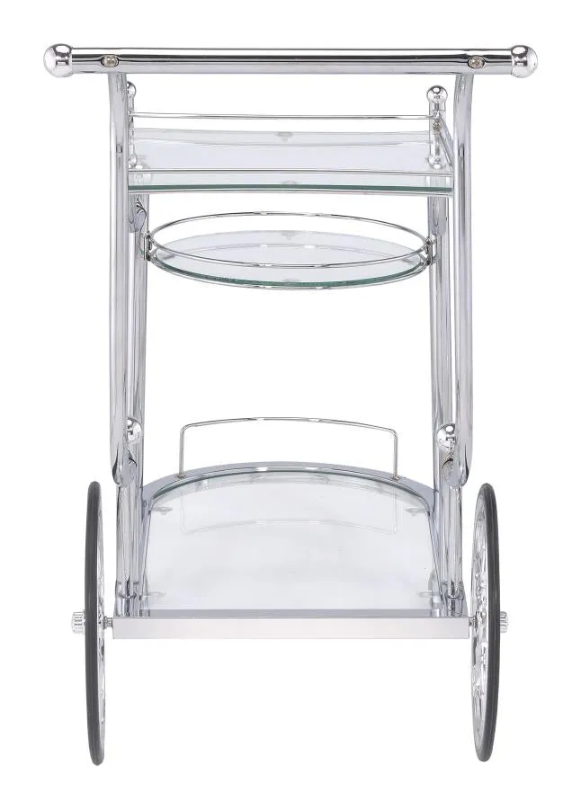 3-tier Serving Cart Chrome and Clear