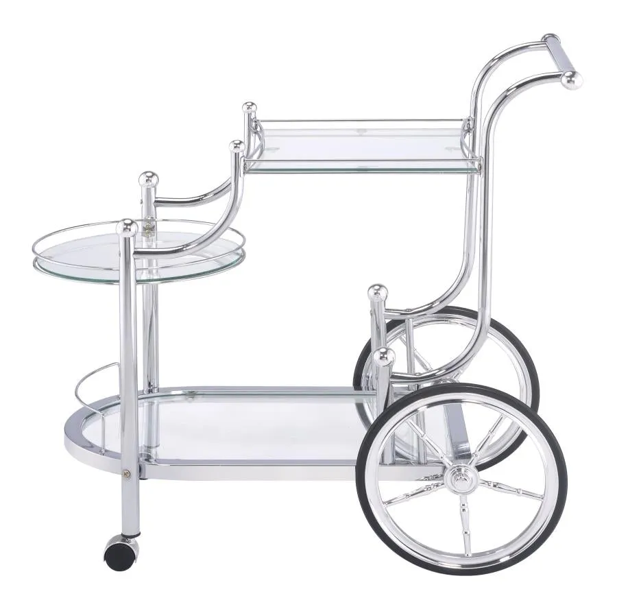 3-tier Serving Cart Chrome and Clear