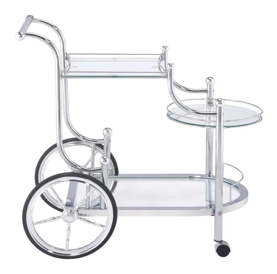 3-tier Serving Cart Chrome and Clear