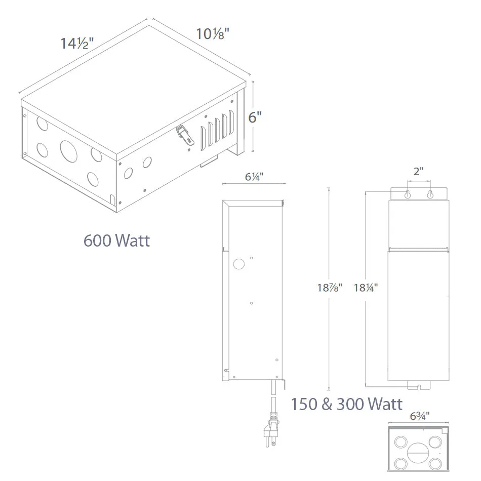 300W Stainless Steel Outdoor Landscape Lighting Magnetic Power Supply