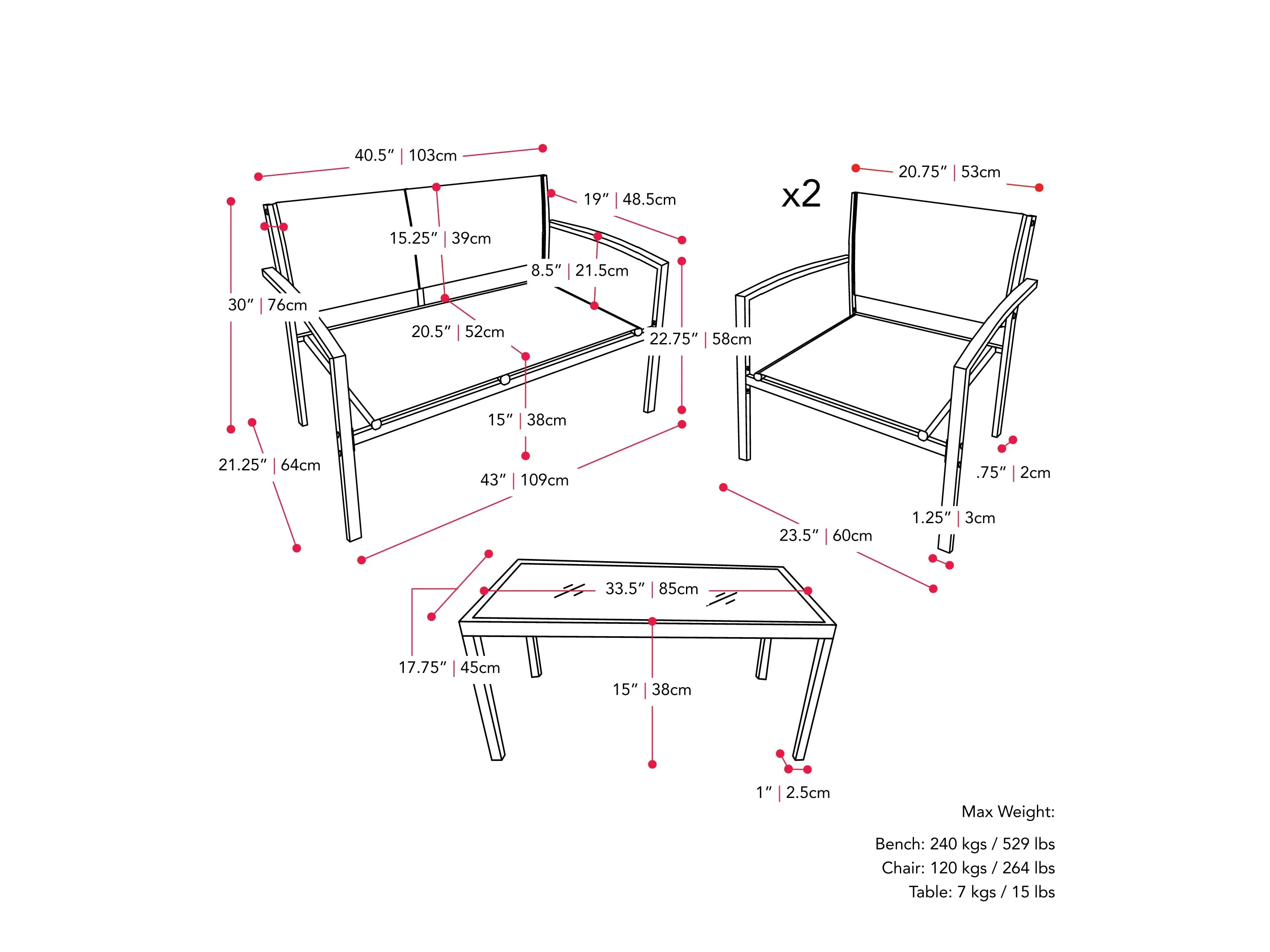 4-Piece Outdoor Lounge Set