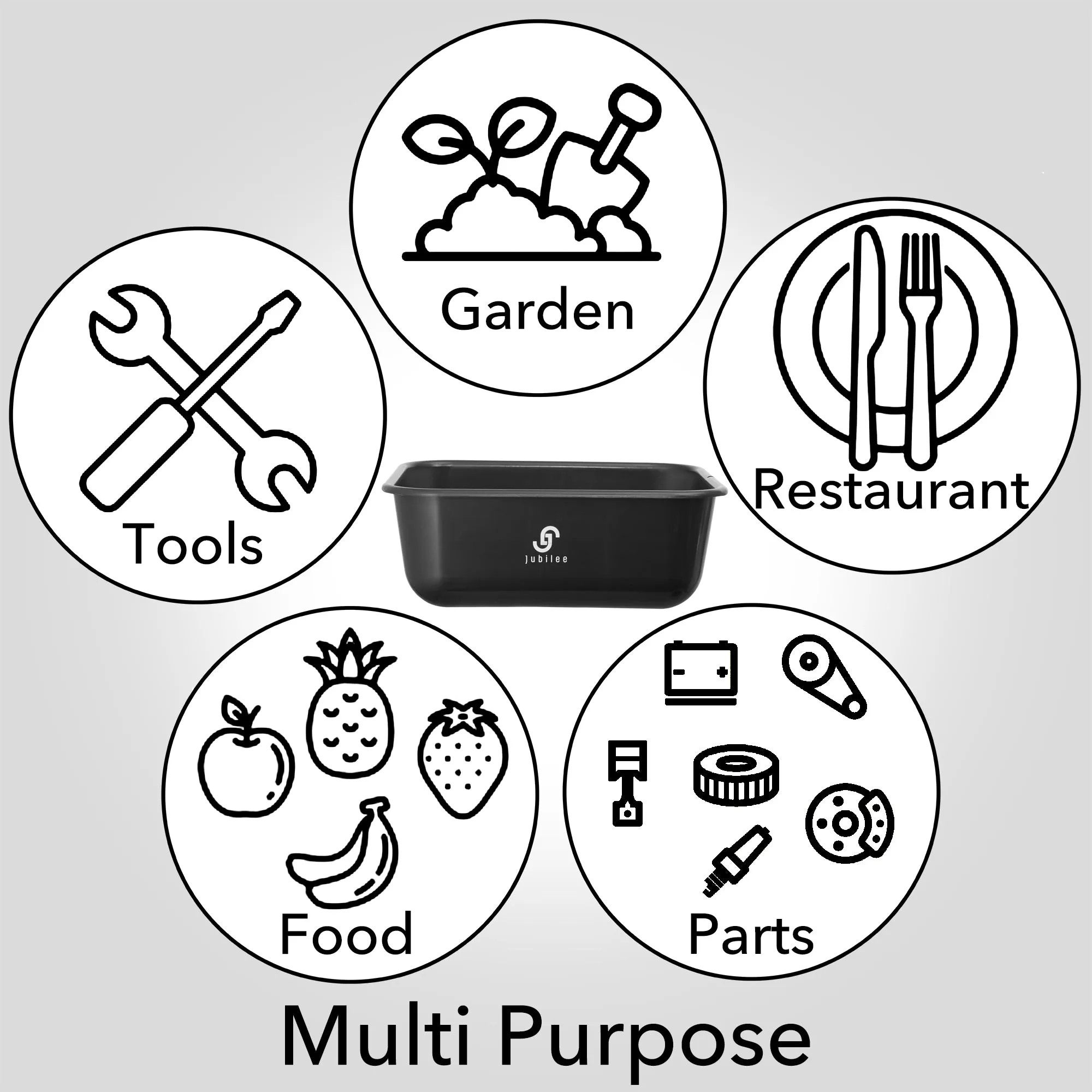 4-Pk Commercial Bus Box/Utility Tub - Plastic Storage Dish Bin