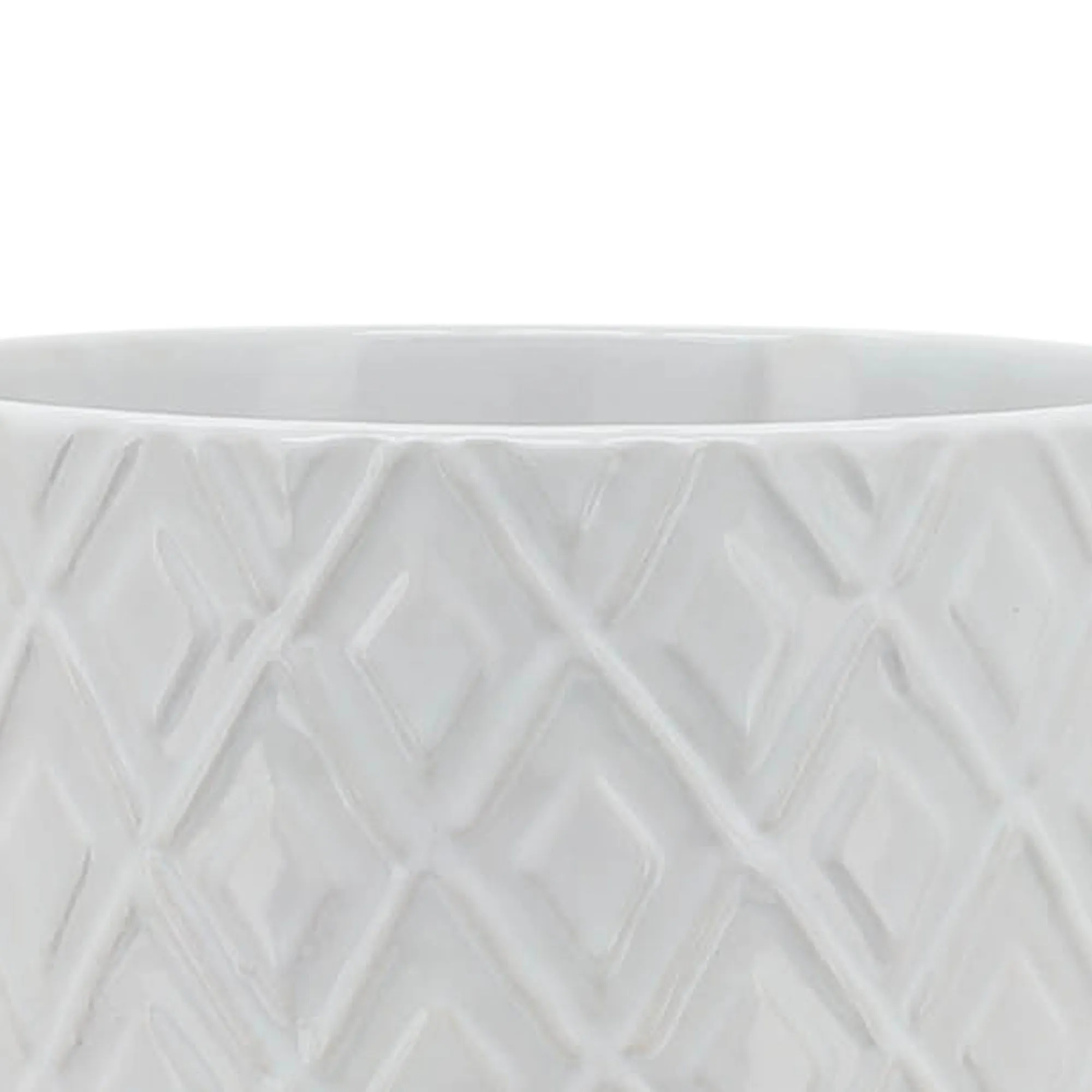 5" Diamond Planter with  Stand - White
