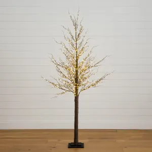 6’ Pre-Lit Artificial Twig Tree with 480 Warm White LED Lights
