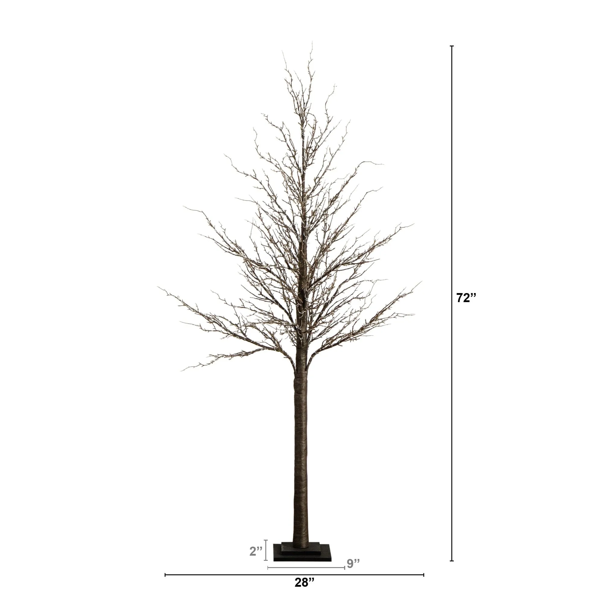 6’ Pre-Lit Artificial Twig Tree with 480 Warm White LED Lights