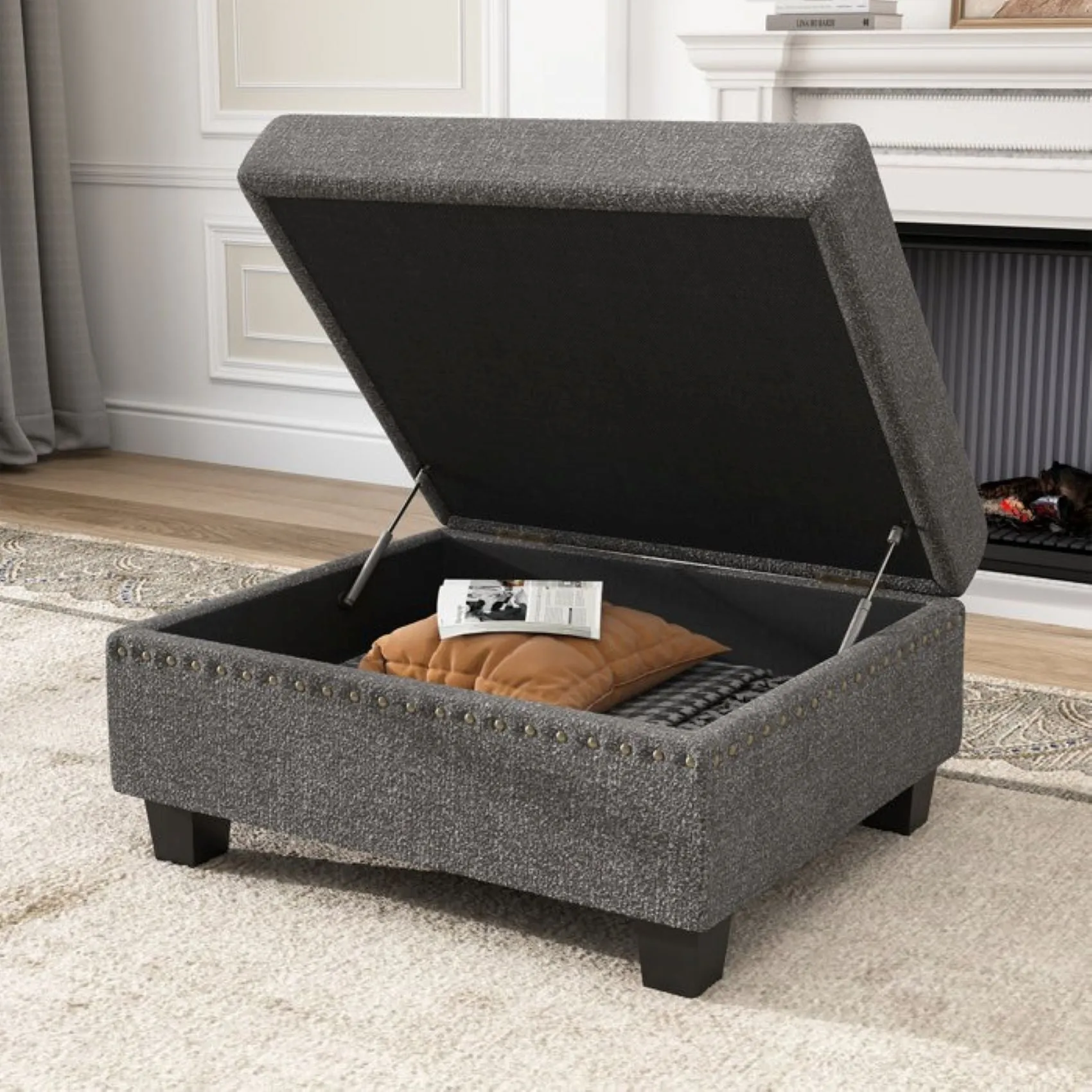 Albert Storage Ottoman Pouffe Puffy for Foot Rest Home Furniture