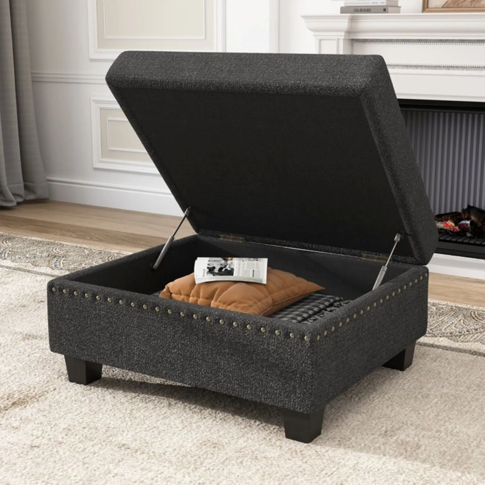 Albert Storage Ottoman Pouffe Puffy for Foot Rest Home Furniture