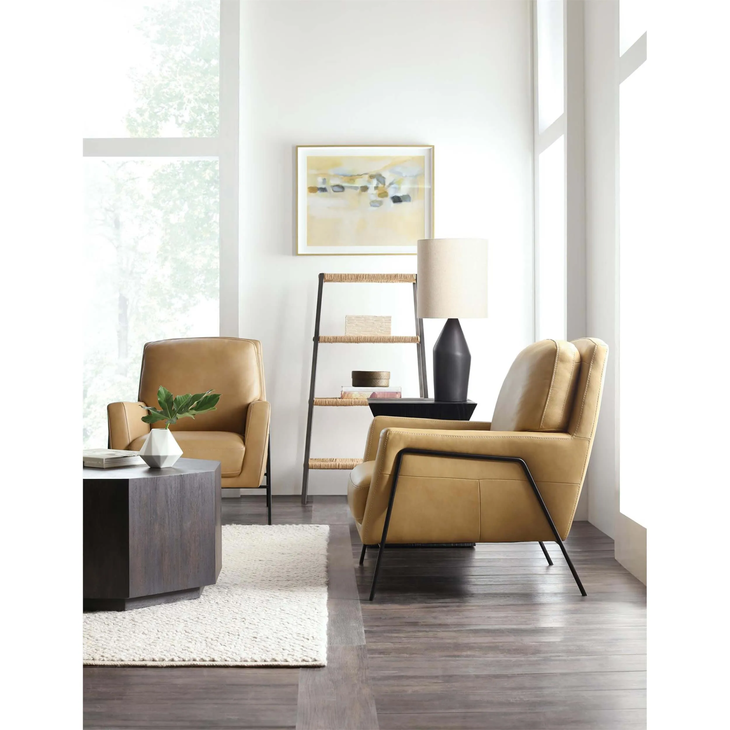 Amette Leather Chair, Ankur Sand