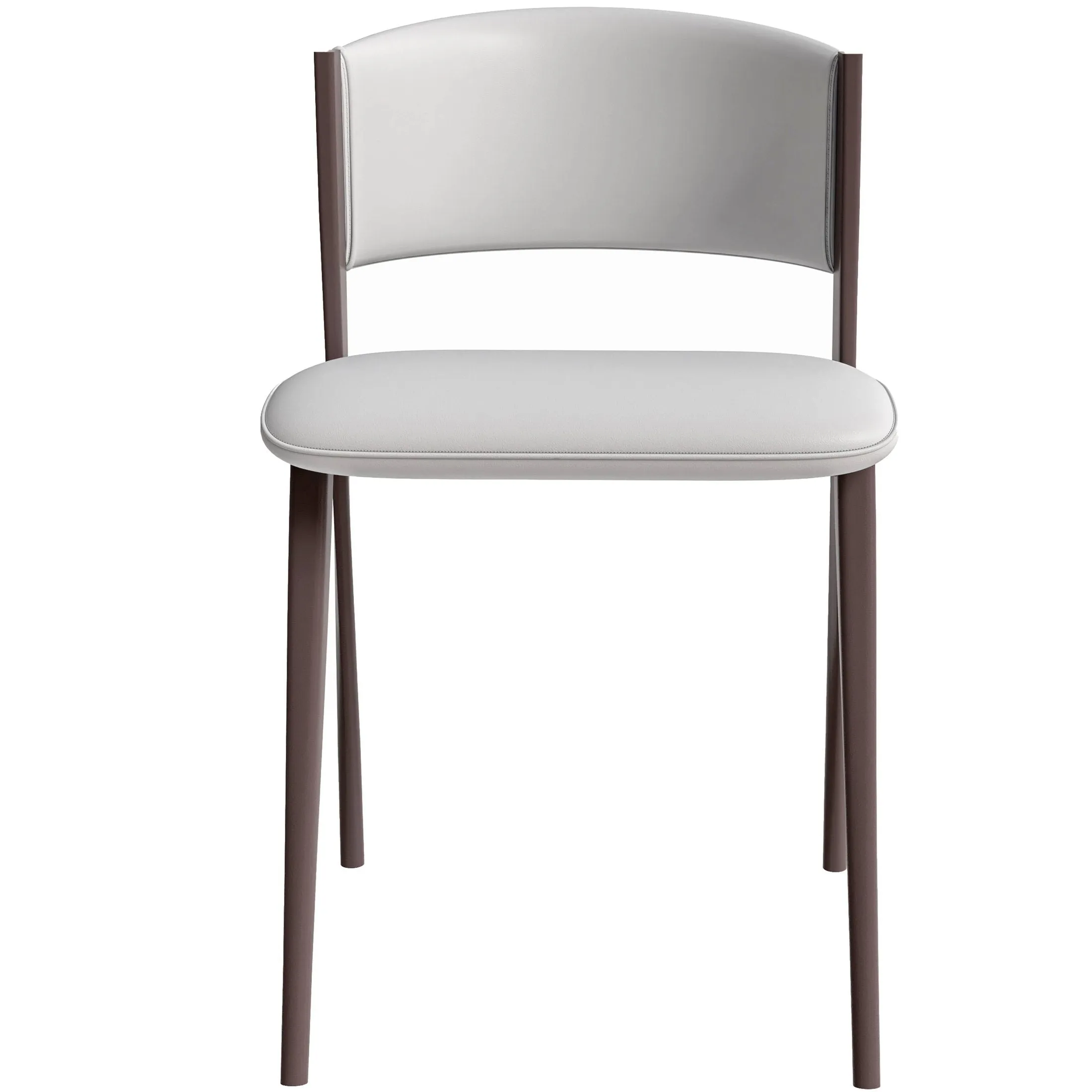 Aspen Dining Chairs Upholstered in Leather Kitchen Room Chairs with Metal Legs Set of 4