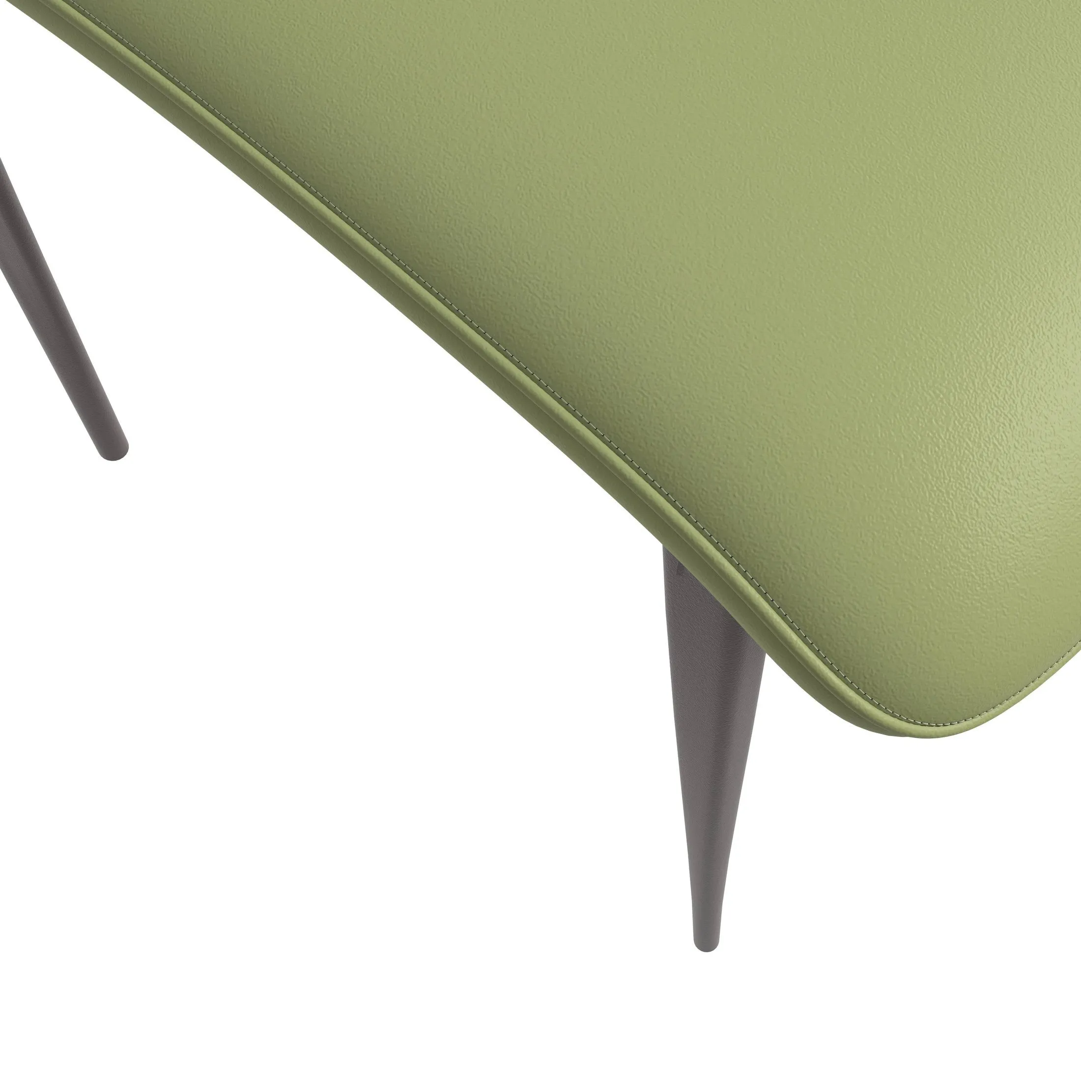 Aspen Dining Chairs Upholstered in Leather Kitchen Room Chairs with Metal Legs Set of 4