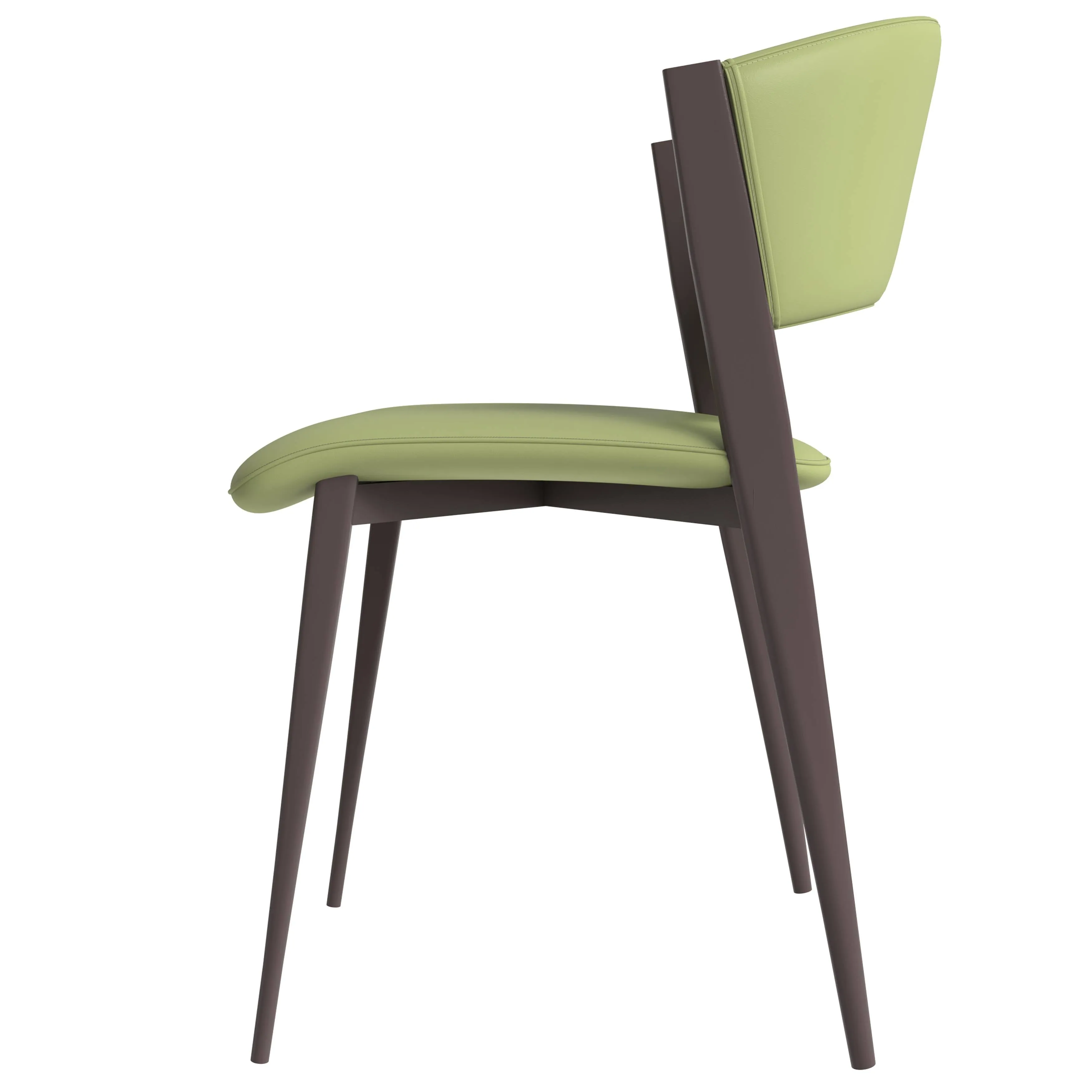Aspen Dining Chairs Upholstered in Leather Kitchen Room Chairs with Metal Legs Set of 4