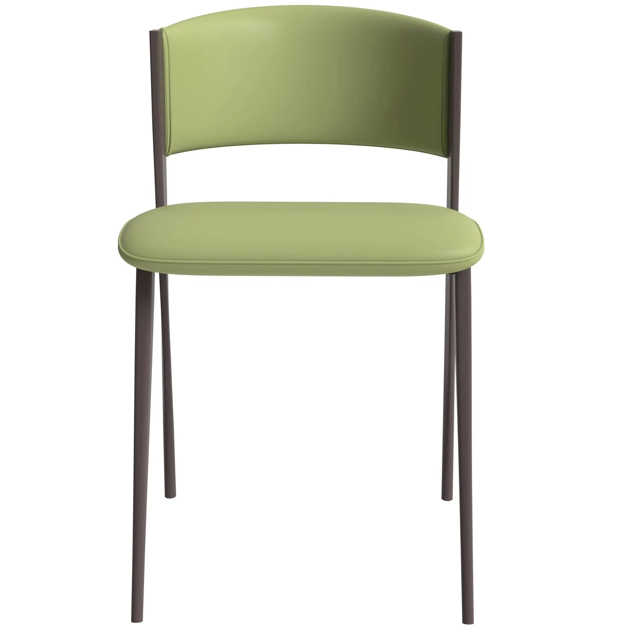 Aspen Dining Chairs Upholstered in Leather Kitchen Room Chairs with Metal Legs Set of 4