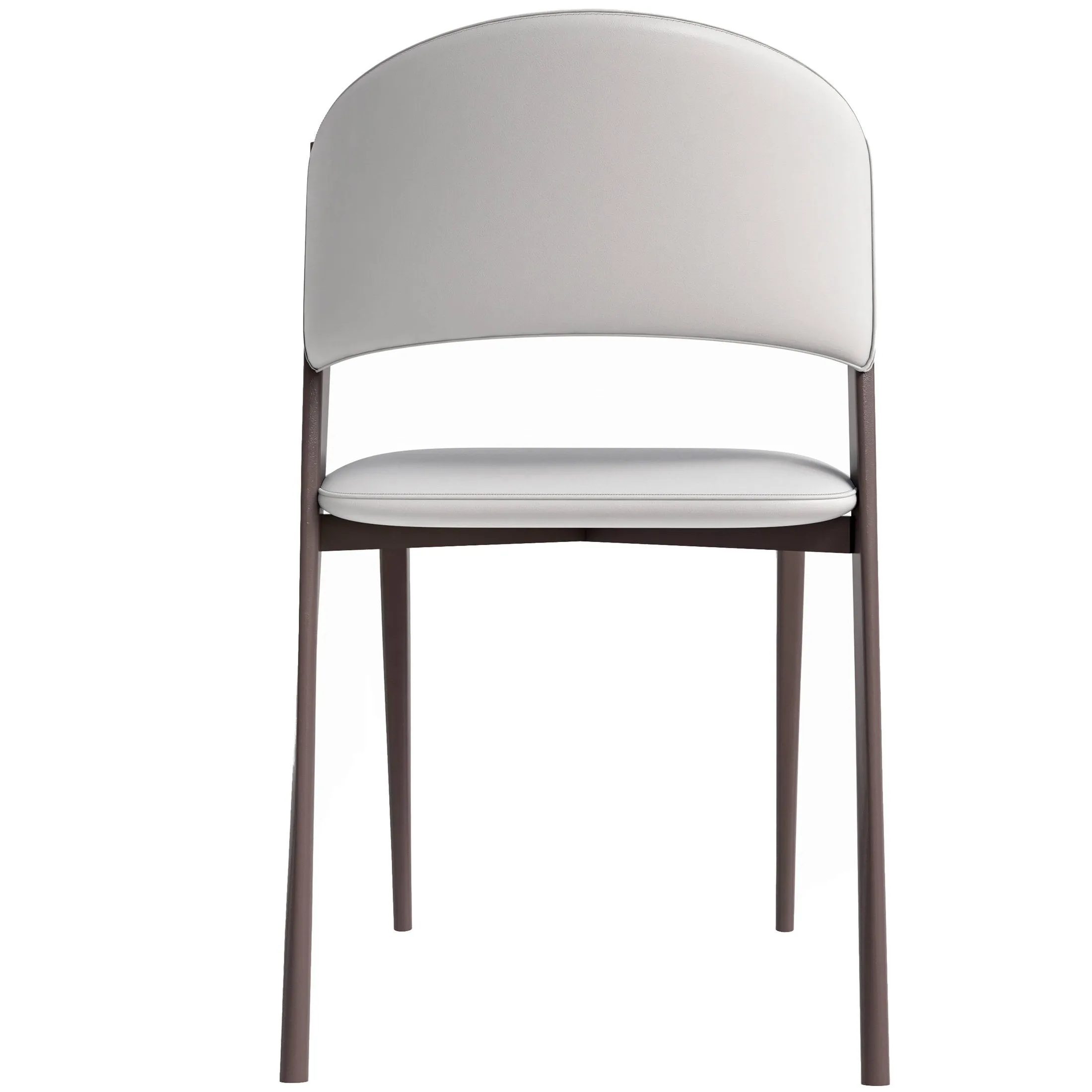 Aspen Dining Chairs Upholstered in Leather Kitchen Room Chairs with Metal Legs Set of 4