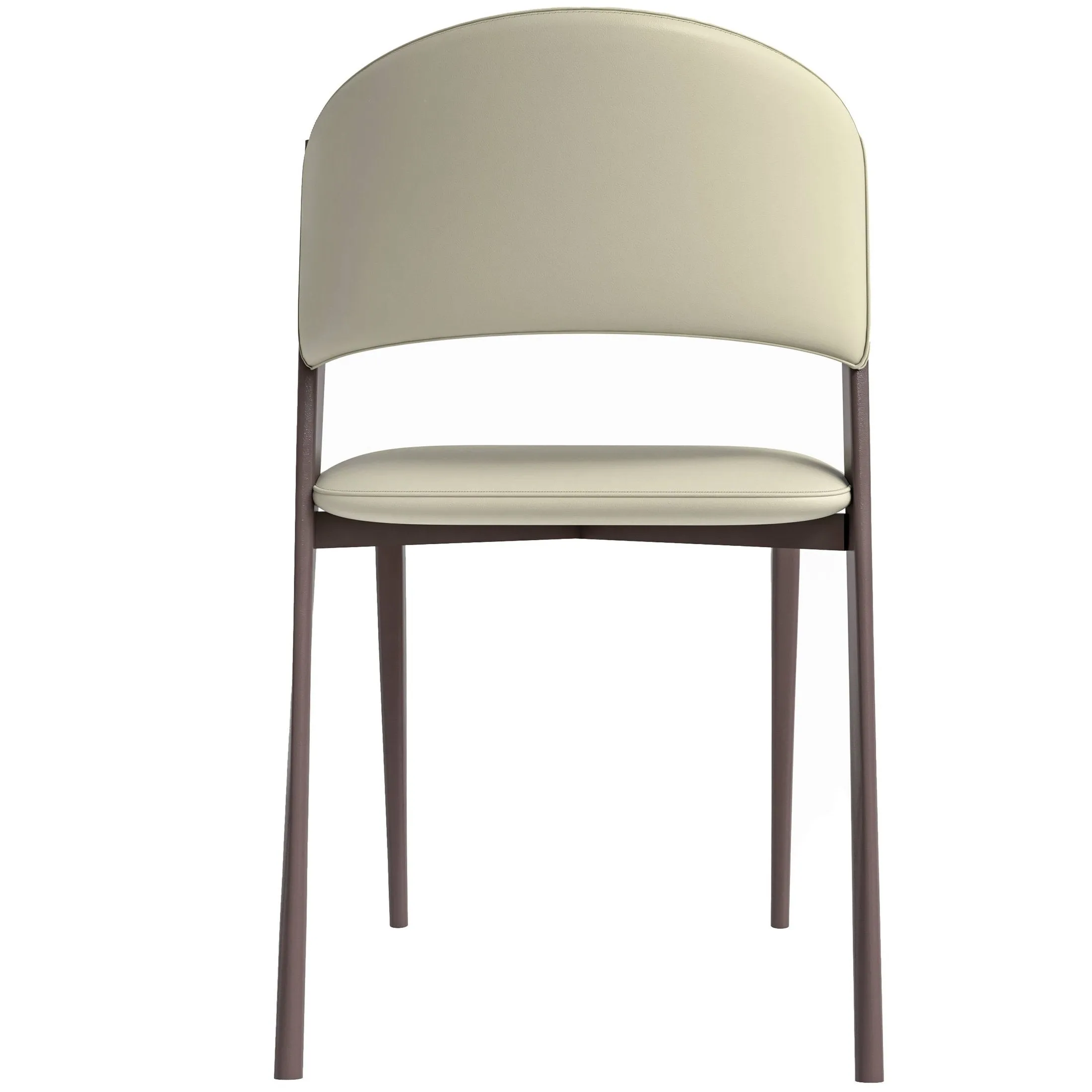Aspen Dining Chairs Upholstered in Leather Kitchen Room Chairs with Metal Legs Set of 4