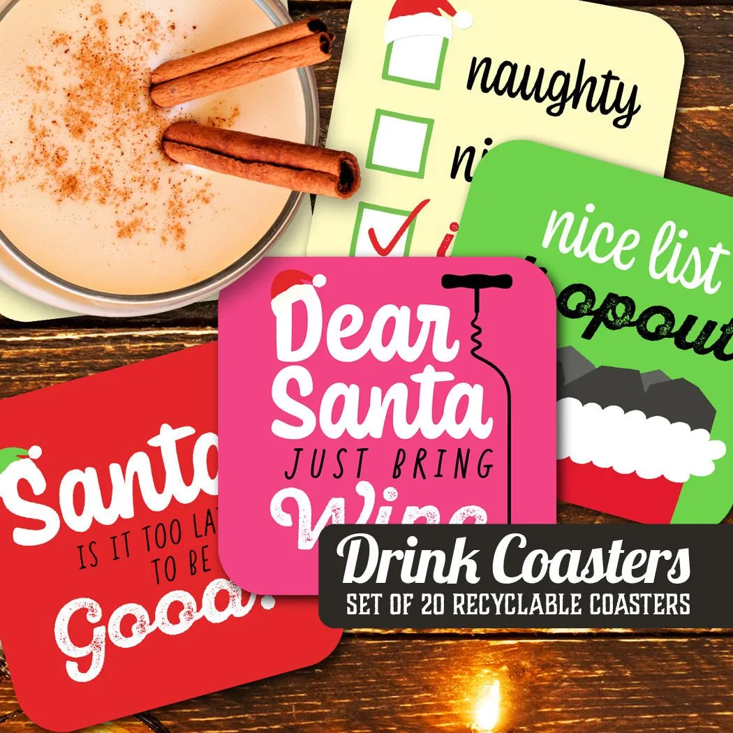 Assorted Satirical Christmas Paper Coaster Set