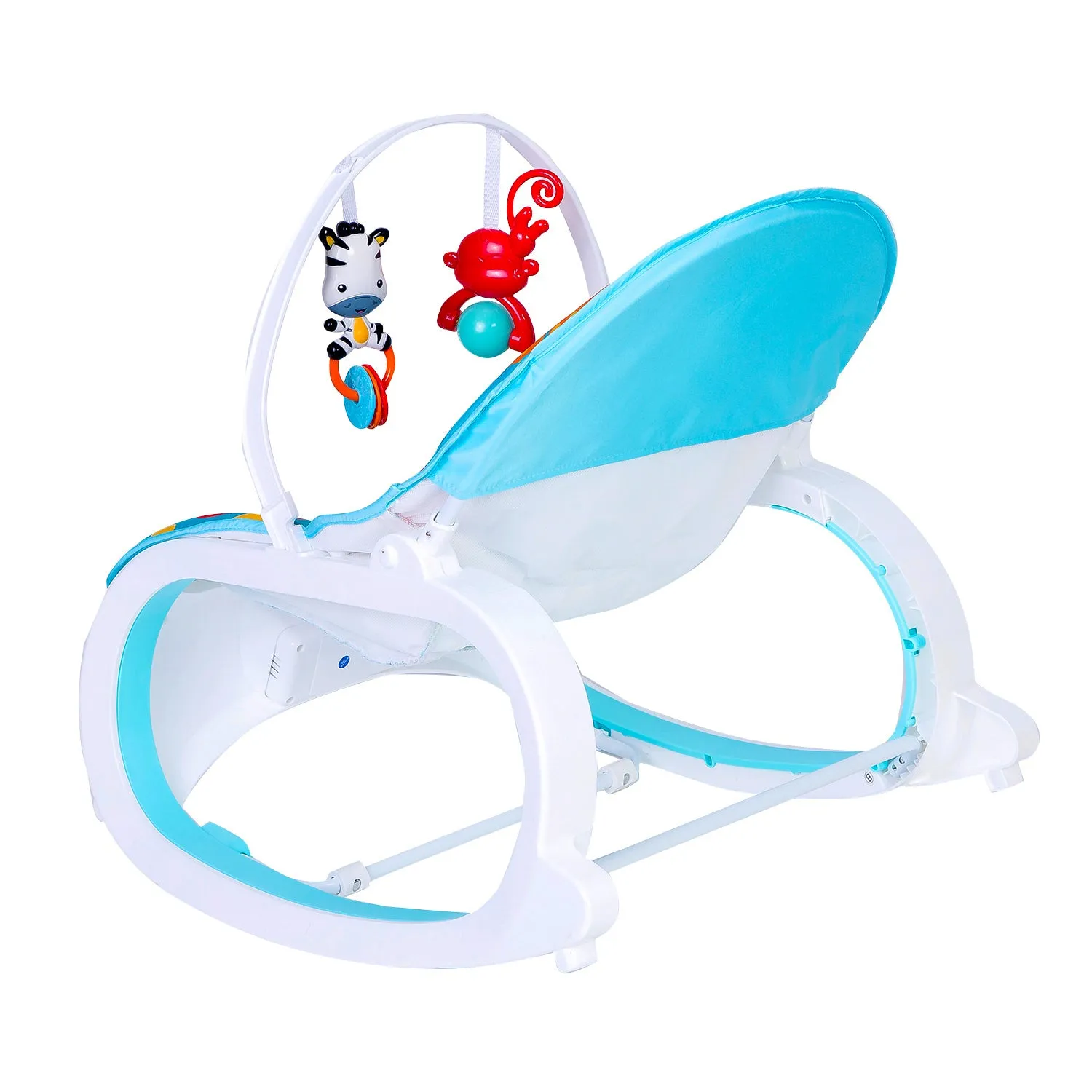 Baby Moo Infant To Toddler Polka Dots Happy Baby Bouncer With Hanging Toys Blue