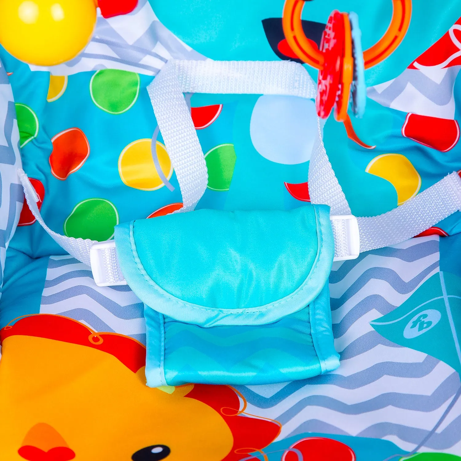 Baby Moo Infant To Toddler Polka Dots Happy Baby Bouncer With Hanging Toys Blue