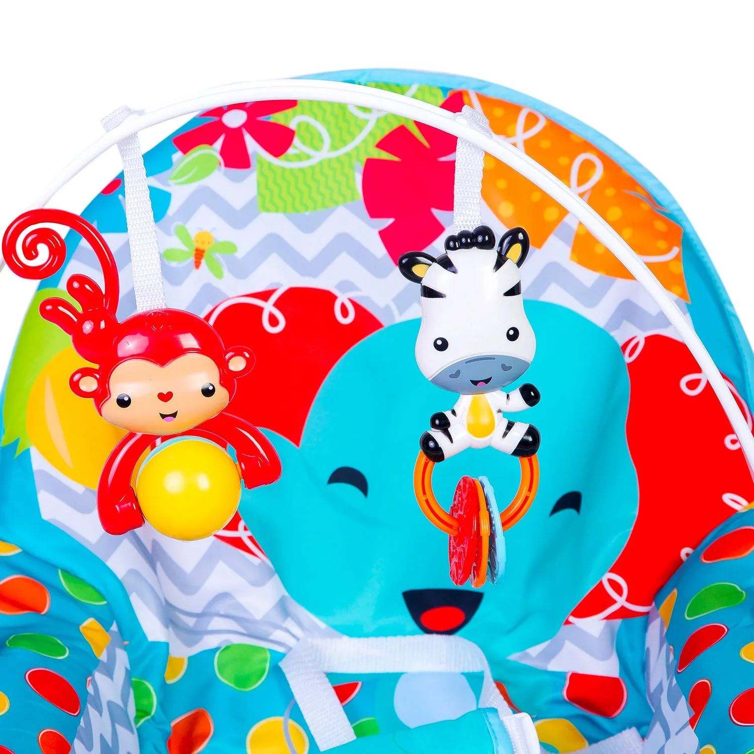 Baby Moo Infant To Toddler Polka Dots Happy Baby Bouncer With Hanging Toys Blue