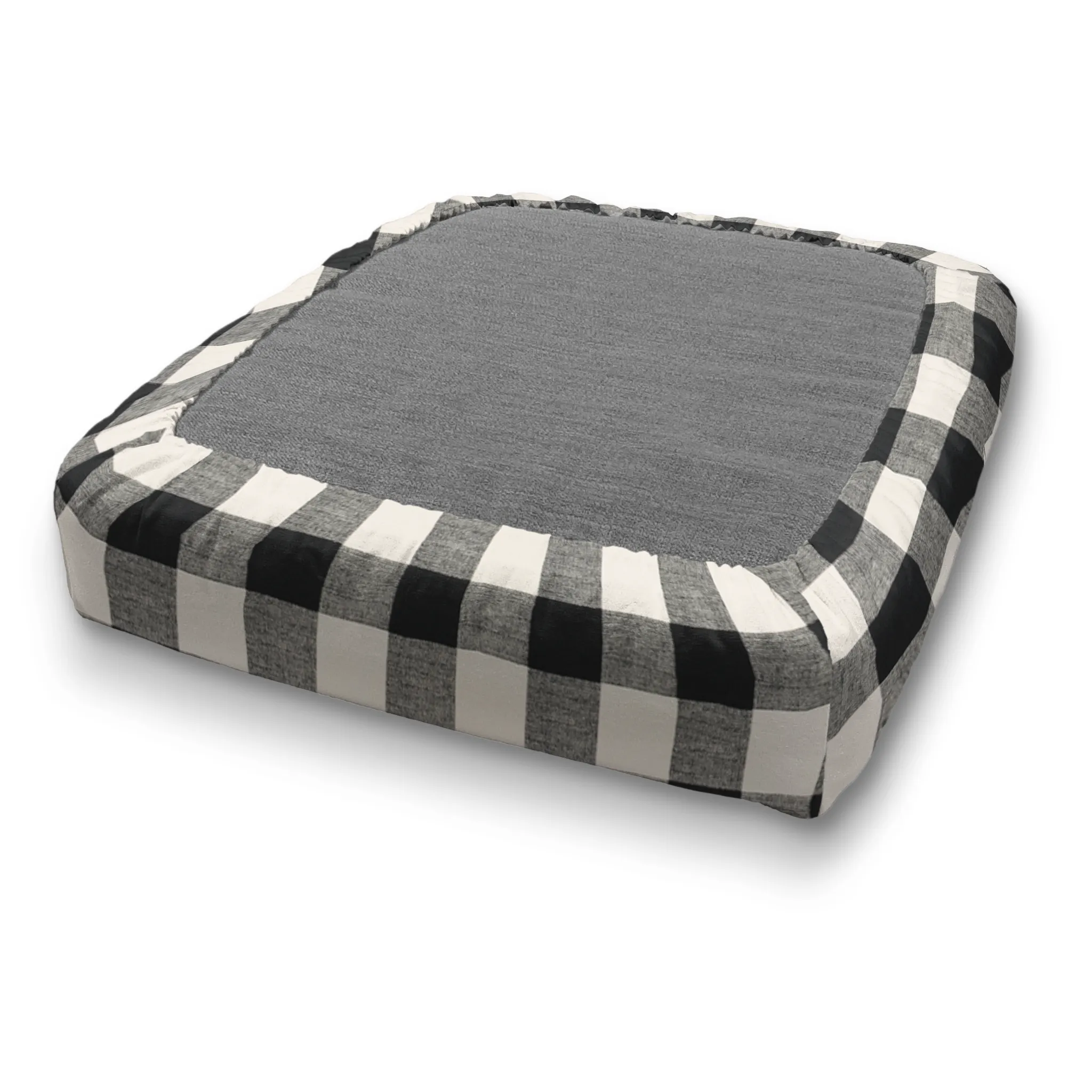 Bench Seat Custom Elastic Fitted & Protective Cushion Cover - Cotton Buffalo Plaid
