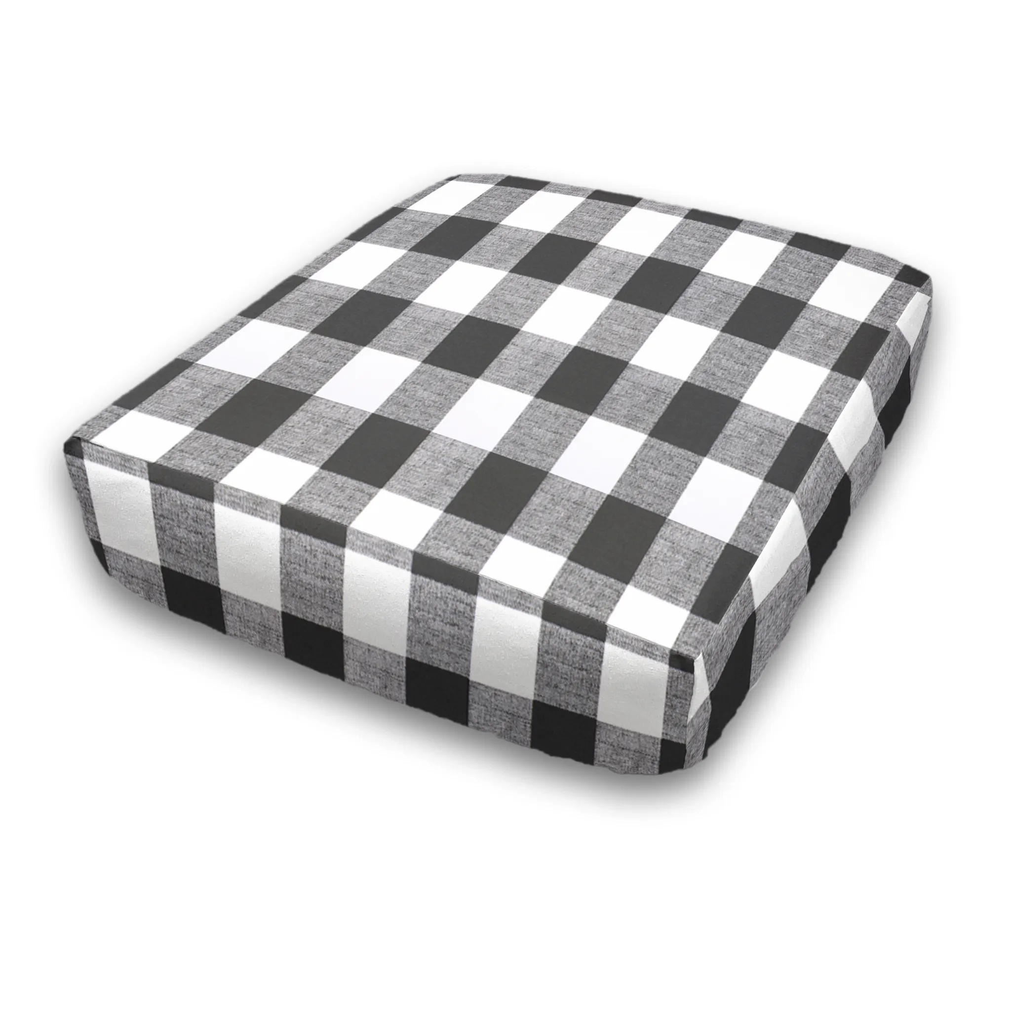Bench Seat Custom Elastic Fitted & Protective Cushion Cover - Cotton Buffalo Plaid