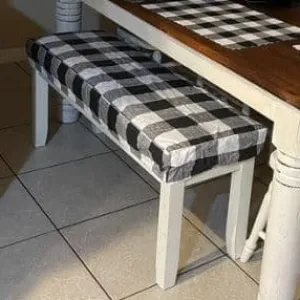 Bench Seat Custom Elastic Fitted & Protective Cushion Cover - Cotton Buffalo Plaid