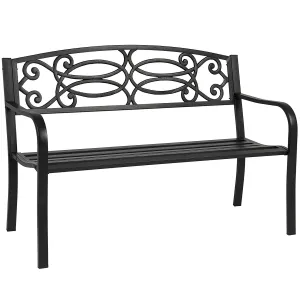 Best Choice Products 50&quot; Outdoor Patio Garden Bench Steel Frame Park Yard Porch Furniture