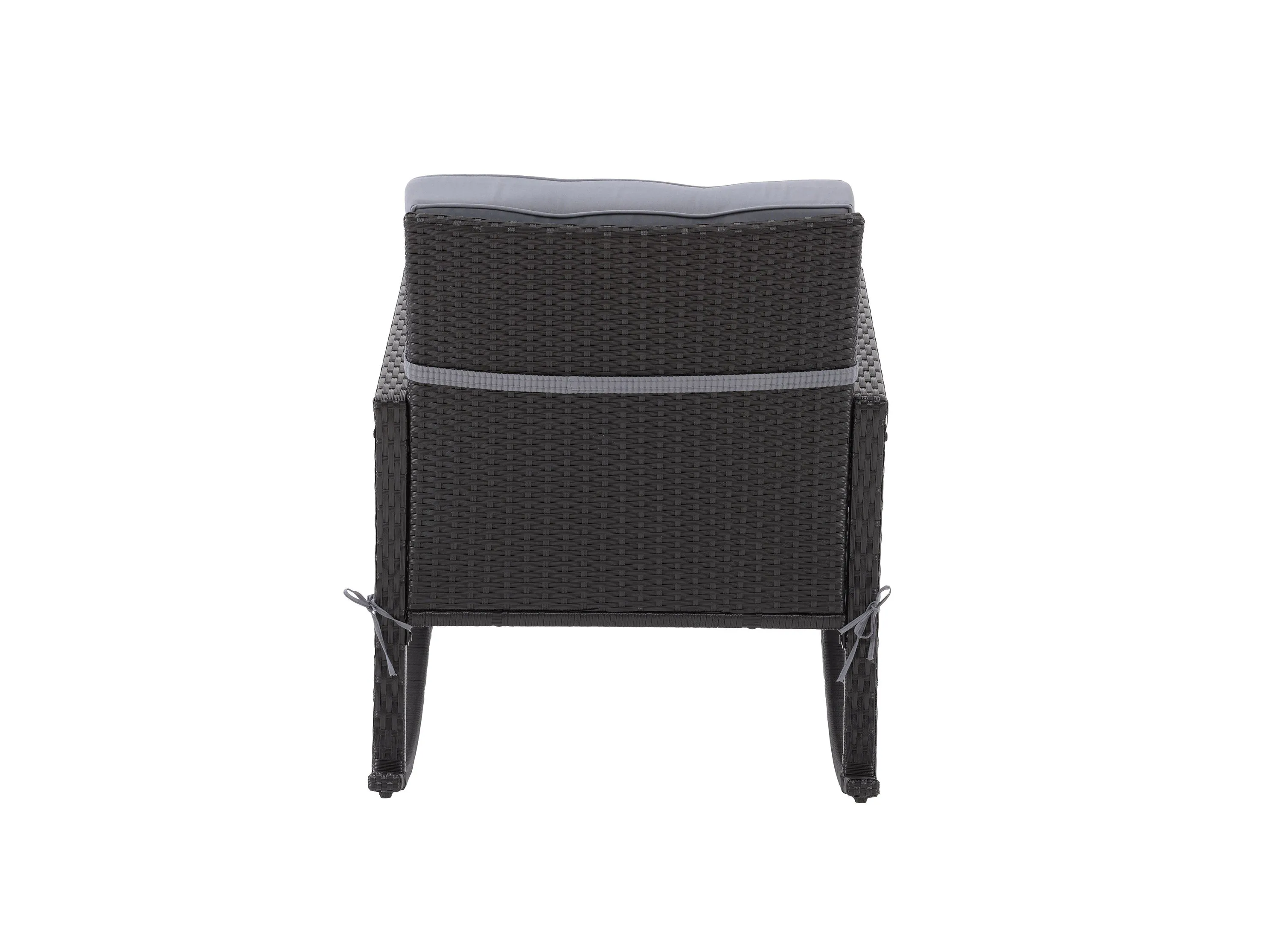 Black and Grey Wicker Outdoor Rocking Chair