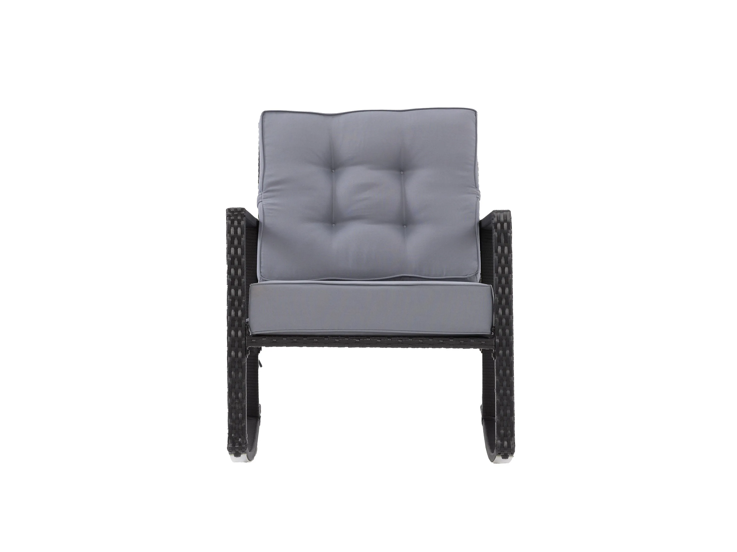 Black and Grey Wicker Outdoor Rocking Chair