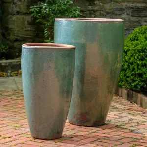 Campania International Banyan Planter in Rustic Green set of 2